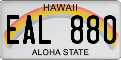 HI license plate EAL880