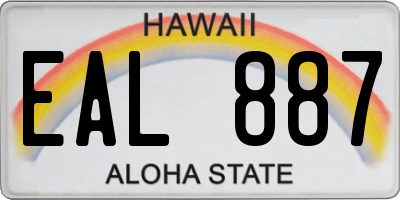 HI license plate EAL887