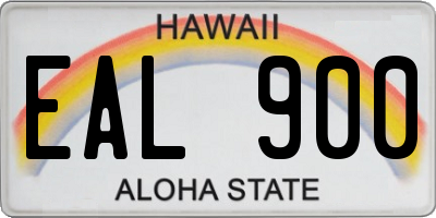 HI license plate EAL900