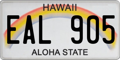 HI license plate EAL905