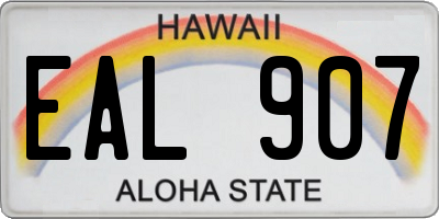 HI license plate EAL907