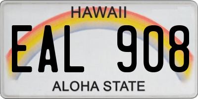 HI license plate EAL908
