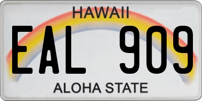 HI license plate EAL909