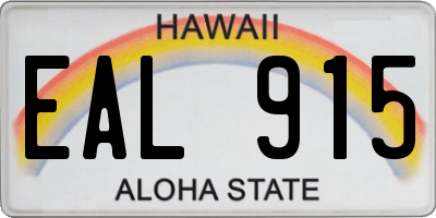 HI license plate EAL915