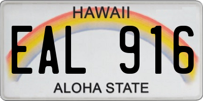 HI license plate EAL916