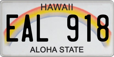 HI license plate EAL918