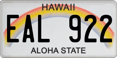 HI license plate EAL922