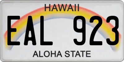 HI license plate EAL923
