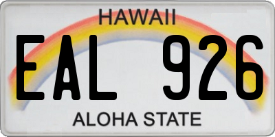 HI license plate EAL926