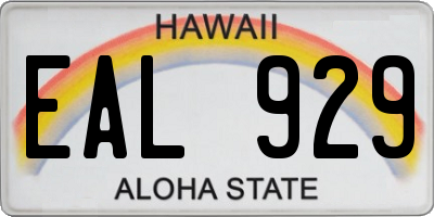 HI license plate EAL929