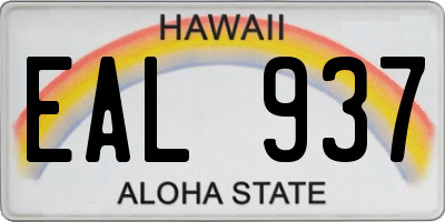 HI license plate EAL937