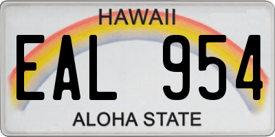 HI license plate EAL954