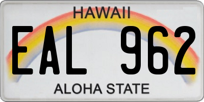 HI license plate EAL962