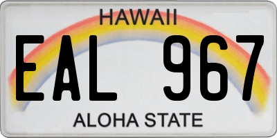 HI license plate EAL967