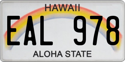 HI license plate EAL978
