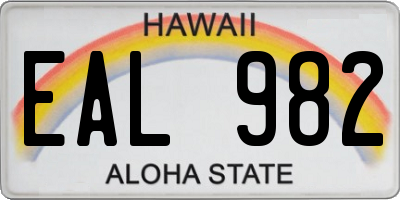 HI license plate EAL982