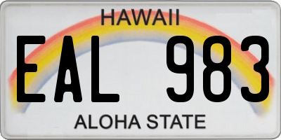 HI license plate EAL983