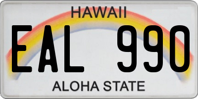 HI license plate EAL990