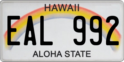 HI license plate EAL992