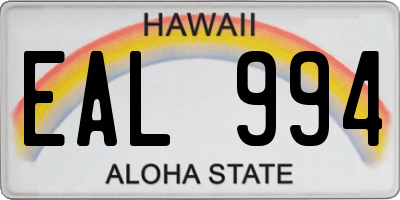 HI license plate EAL994