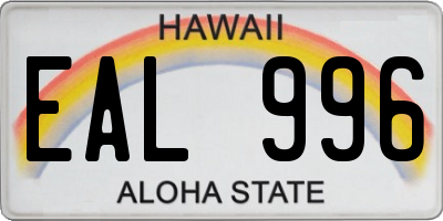 HI license plate EAL996