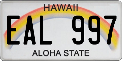 HI license plate EAL997