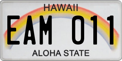 HI license plate EAM011