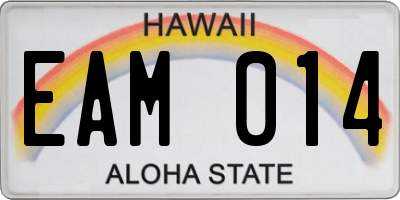 HI license plate EAM014