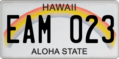 HI license plate EAM023