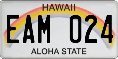 HI license plate EAM024