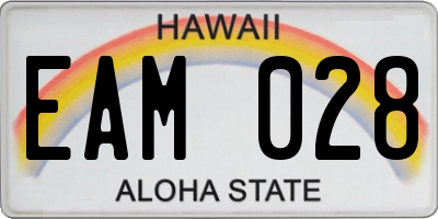 HI license plate EAM028