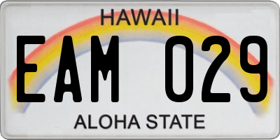 HI license plate EAM029