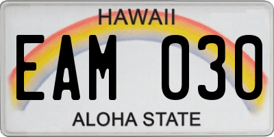 HI license plate EAM030