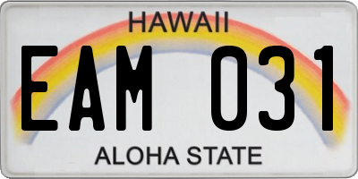 HI license plate EAM031