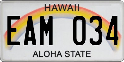 HI license plate EAM034