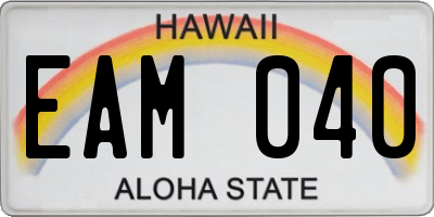 HI license plate EAM040