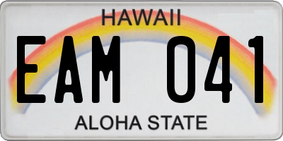 HI license plate EAM041