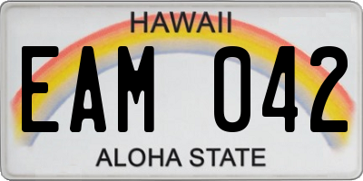 HI license plate EAM042