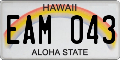 HI license plate EAM043