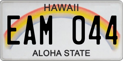 HI license plate EAM044