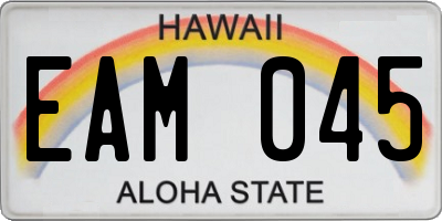 HI license plate EAM045