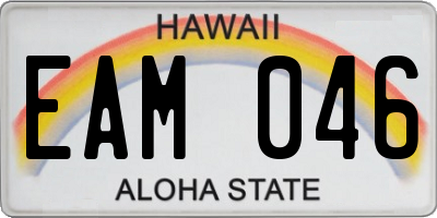 HI license plate EAM046