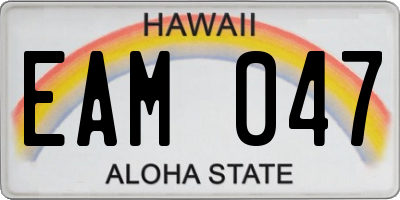 HI license plate EAM047