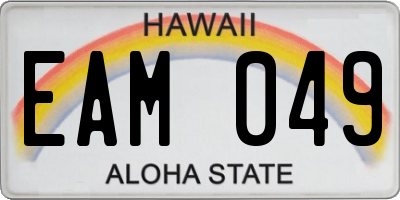 HI license plate EAM049