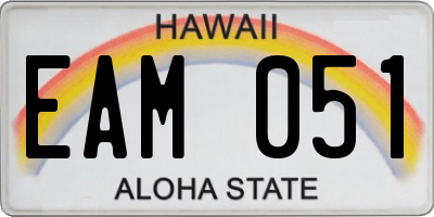 HI license plate EAM051