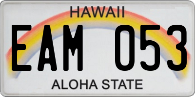 HI license plate EAM053