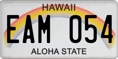 HI license plate EAM054