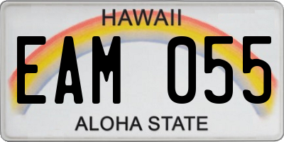 HI license plate EAM055