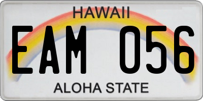 HI license plate EAM056