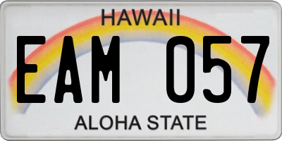 HI license plate EAM057